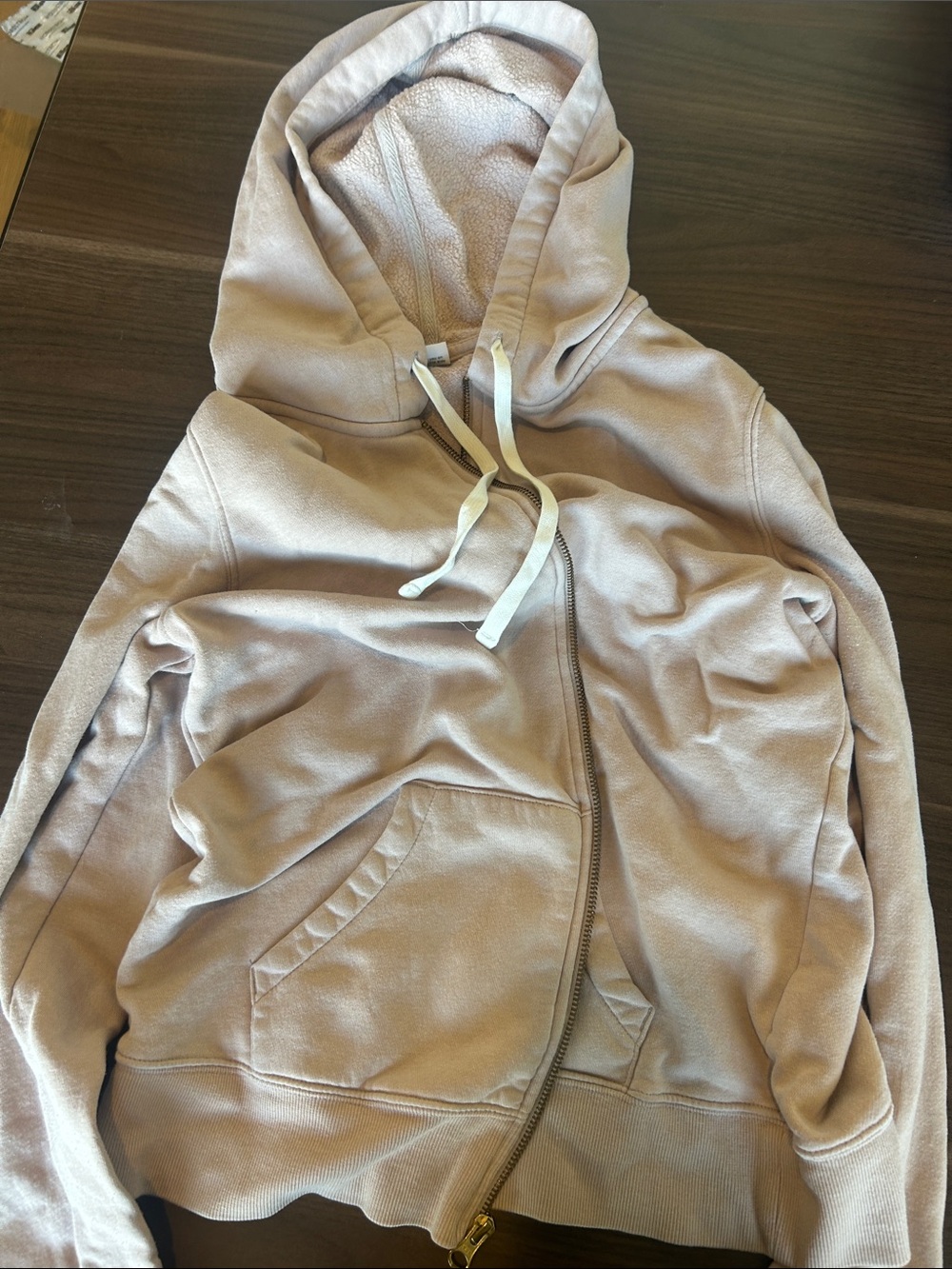Old Navy Light Taupe Zip-Up Hoodie Jacket